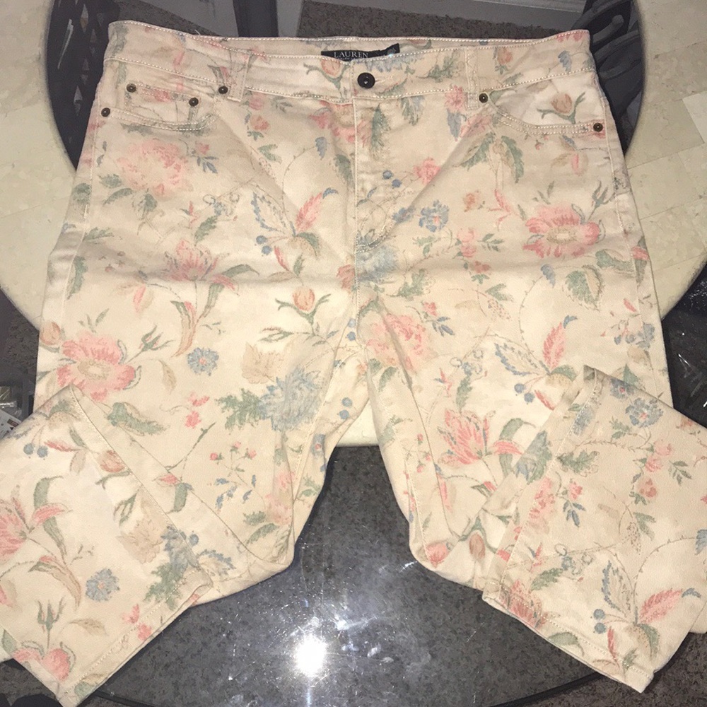 Floral Cream skinny jeans LAUREN Ralph Lauren